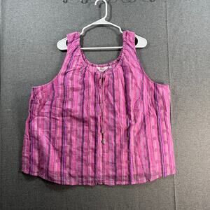 Candace Cameron Bure Summer Shine Woven Tank Geranium Size 4X